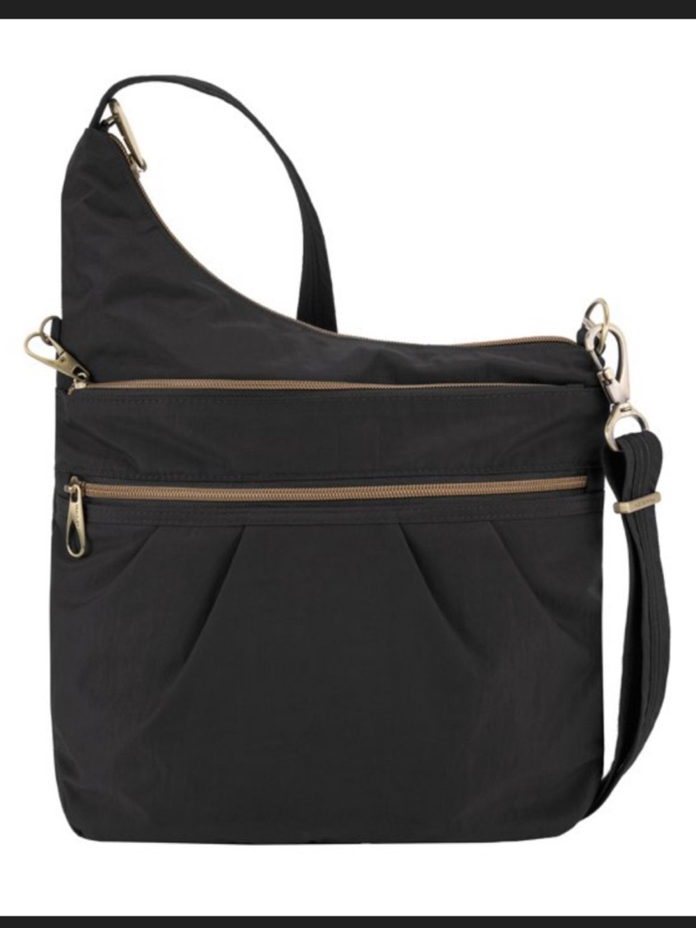 Travelon Anti-Theft Signature 3 Compartment Black Crossbody Bag, travel bag